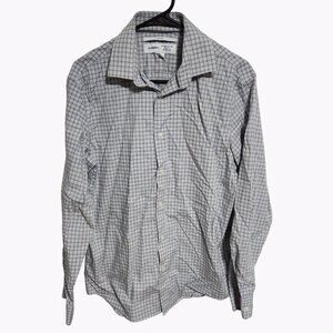 Old Navy Signature Shirt Mens Size Medium Plaid Button Front Long Sleeve No Iron